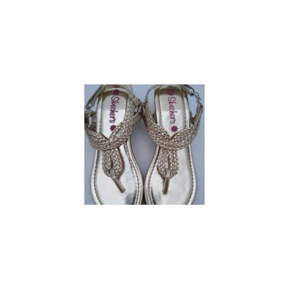 Little Girls Skechers Gold Wedge Sandal Sz 1